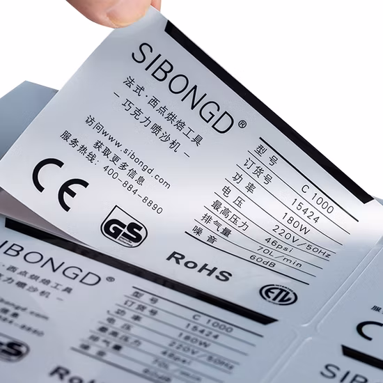 Maßgeschneiderter wasserfester, bedruckter Warnaufkleber aus Folienetikett