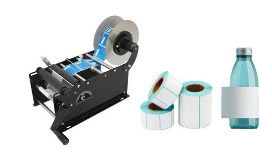 Hzpk Einfache manuelle Etikettiermaschine, runde Flasche, selbstklebender Aufkleber mit Griff, Etikettiermaschine, Weinflasche, kleine Verpackungsmaschine auf Lager